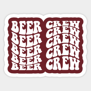 Beer Crew Retro Wave Font Design Sticker